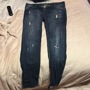 Apt. 9 Women's Dark Blue Distressed Jeans